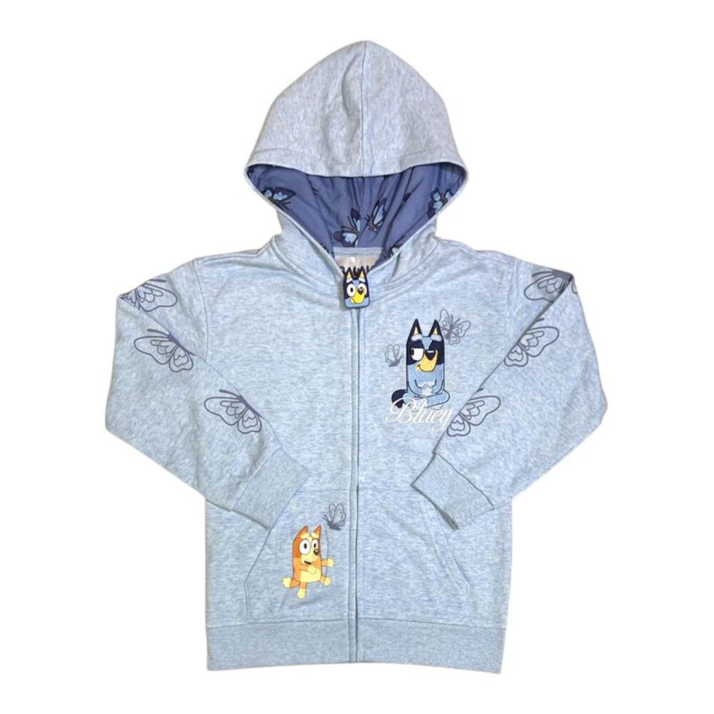 Licensed Character Girls Full Zip Hoodie with Pockets and Lined Hood - Bluey
